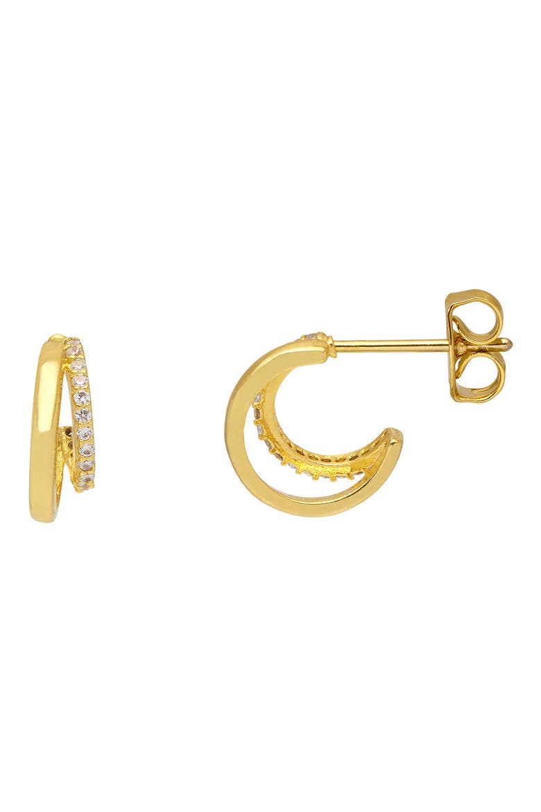 Double Illusion Hoop Earrings, Alternate, color, GOLD PLATED