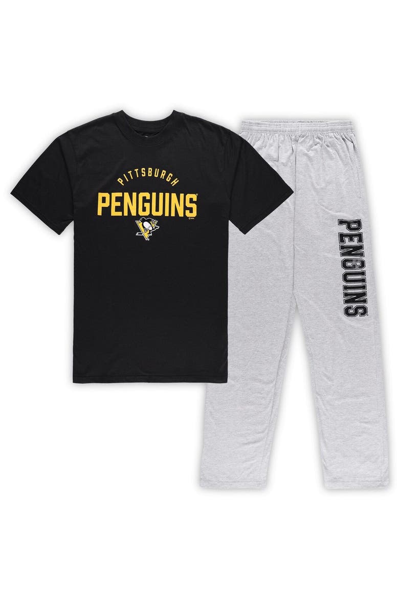 Men's Pittsburgh Penguins Black/Heather Gray Big & Tall T-Shirt & Pants Lounge Set, Main, color, Black