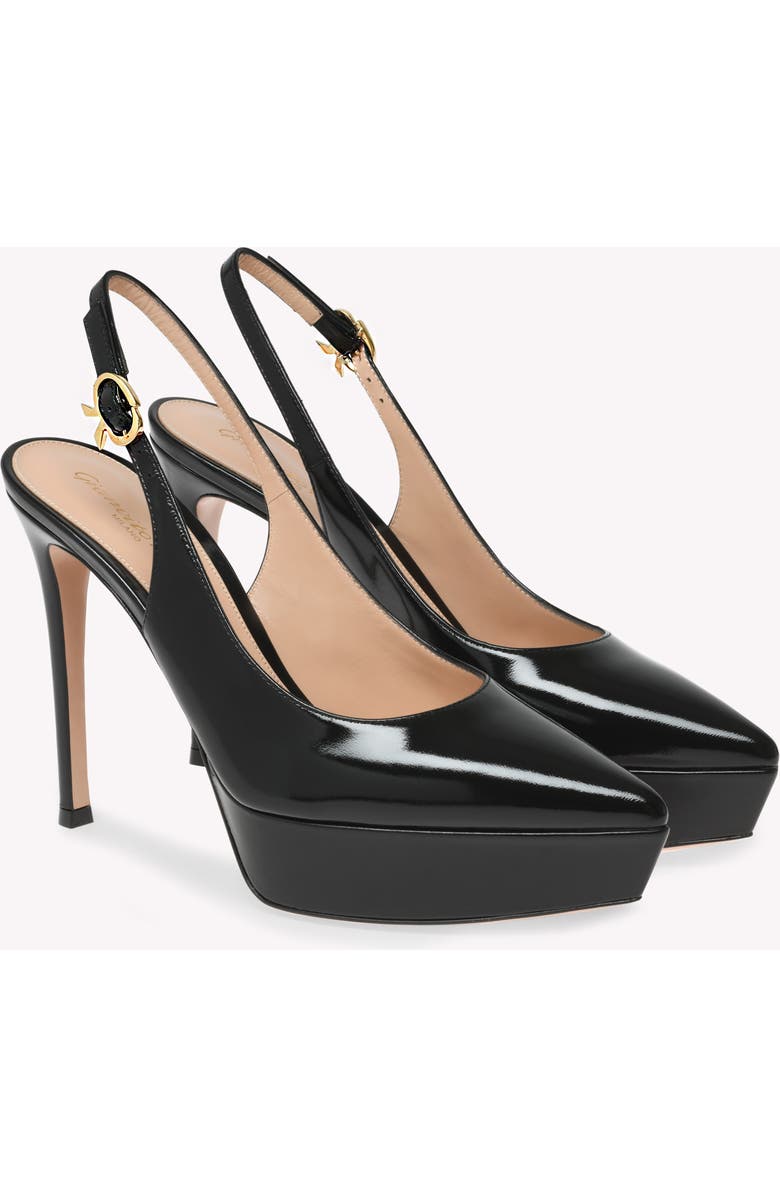 Gianvito Rossi Dasha Sling Slingback, Alternate, color, Black Nappa