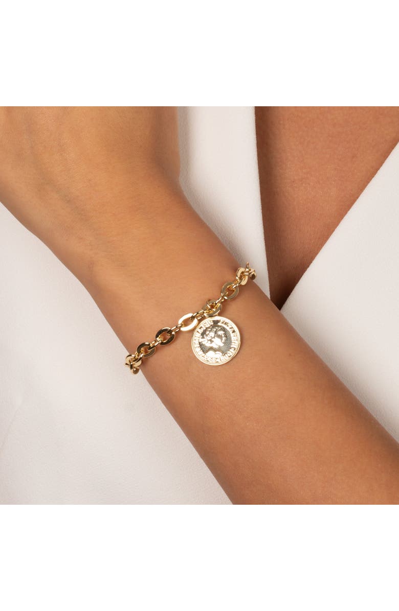 BY ADINA EDEN Vintage Coin Box Link Chain Bracelet, Alternate, color, Gold