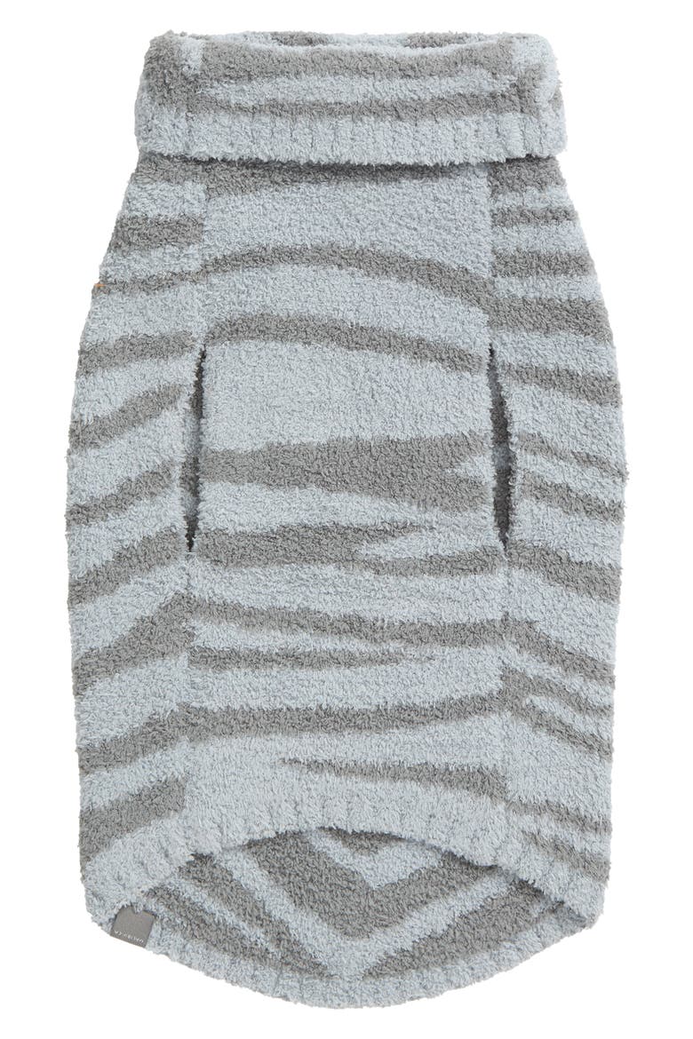 CozyChic® Zebra Stripe Pet Sweater, Main, color, MOONWATER/ FADED HAZEL