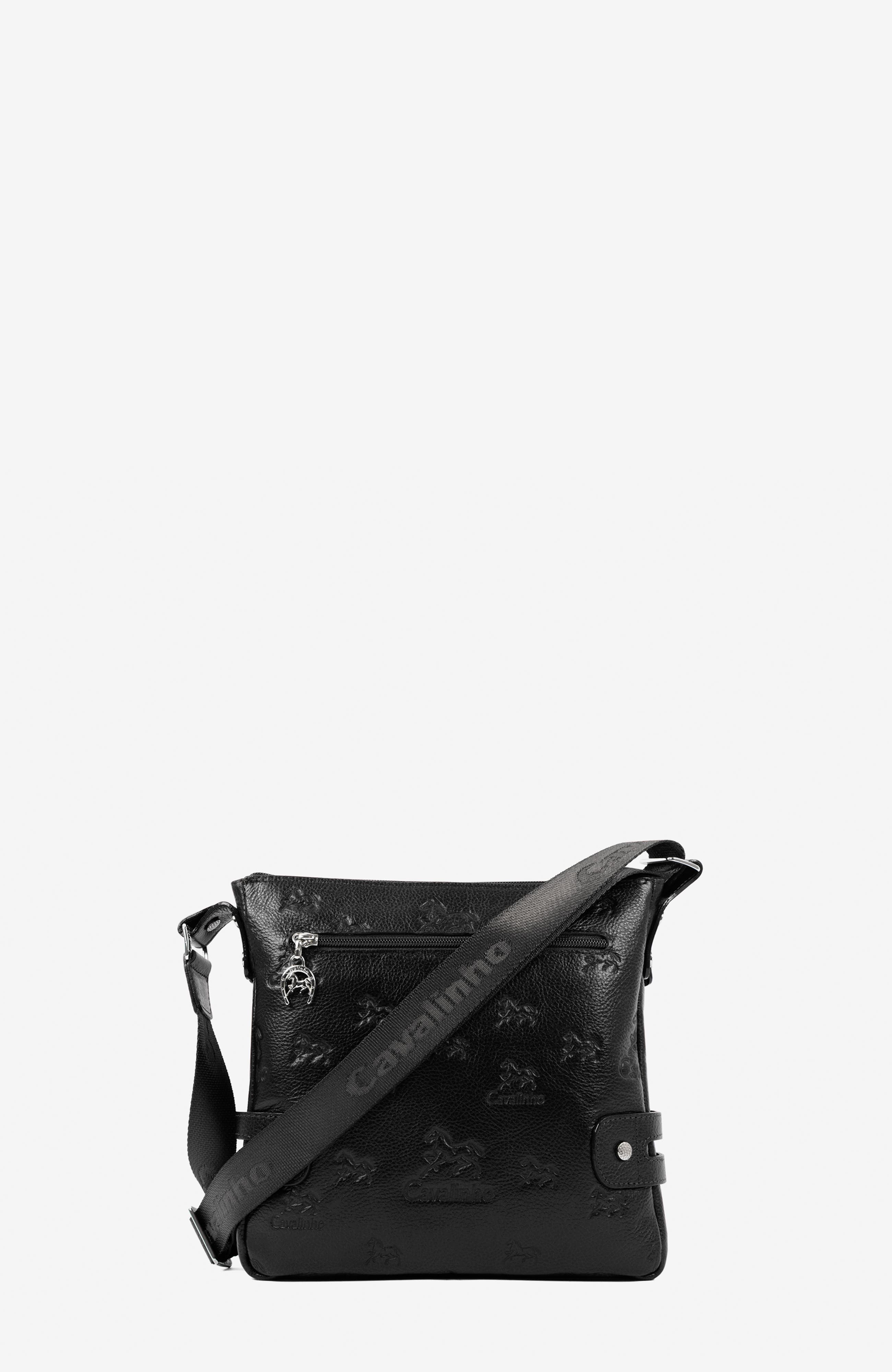 Cavalo Lusitano Leather Crossbody Bag 390, Alternate, color, Black