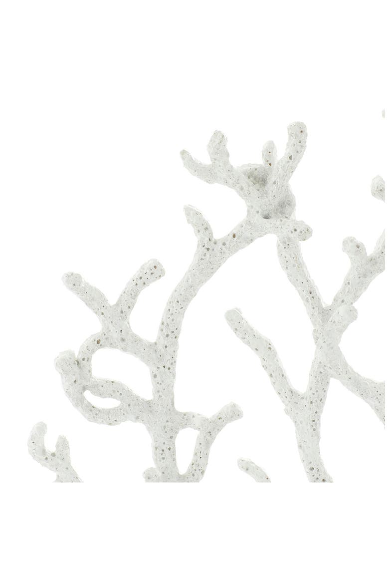 White Polystone Coastal Coral Sculpture with Acrylic Base, Alternate, color, WHITE