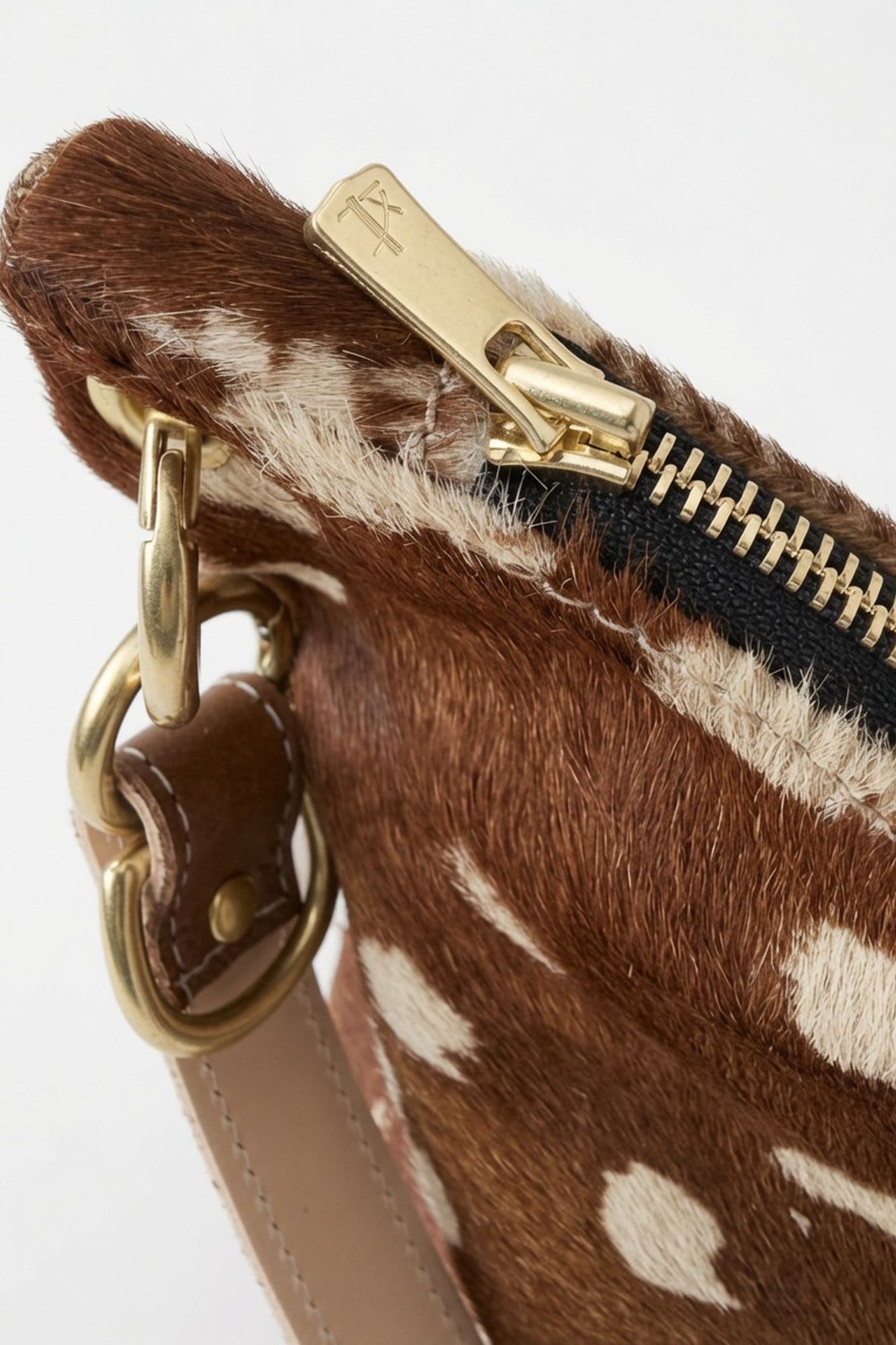 Leather Shoulder Bag, Alternate, color, Fawn Calf Print