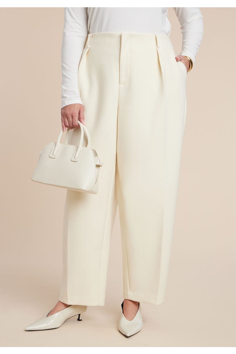 Rounded Barrel Leg Pant, Alternate, color, OAT MILK