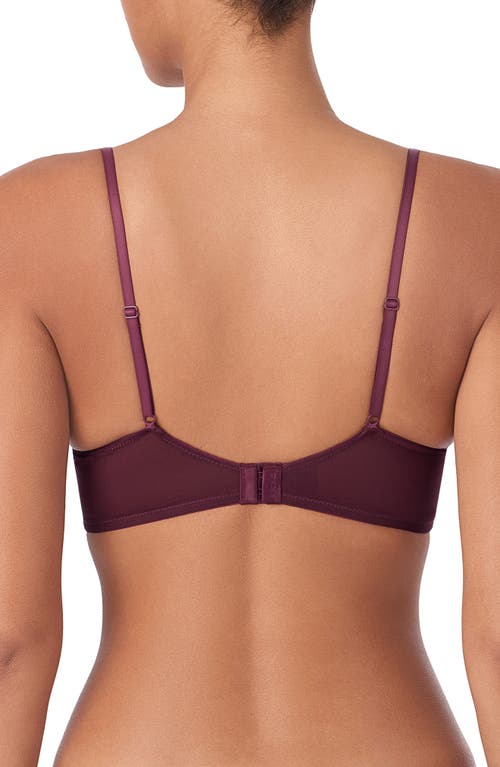 Dkny Deco Underwire Lace Balconette Bra In Burgundy