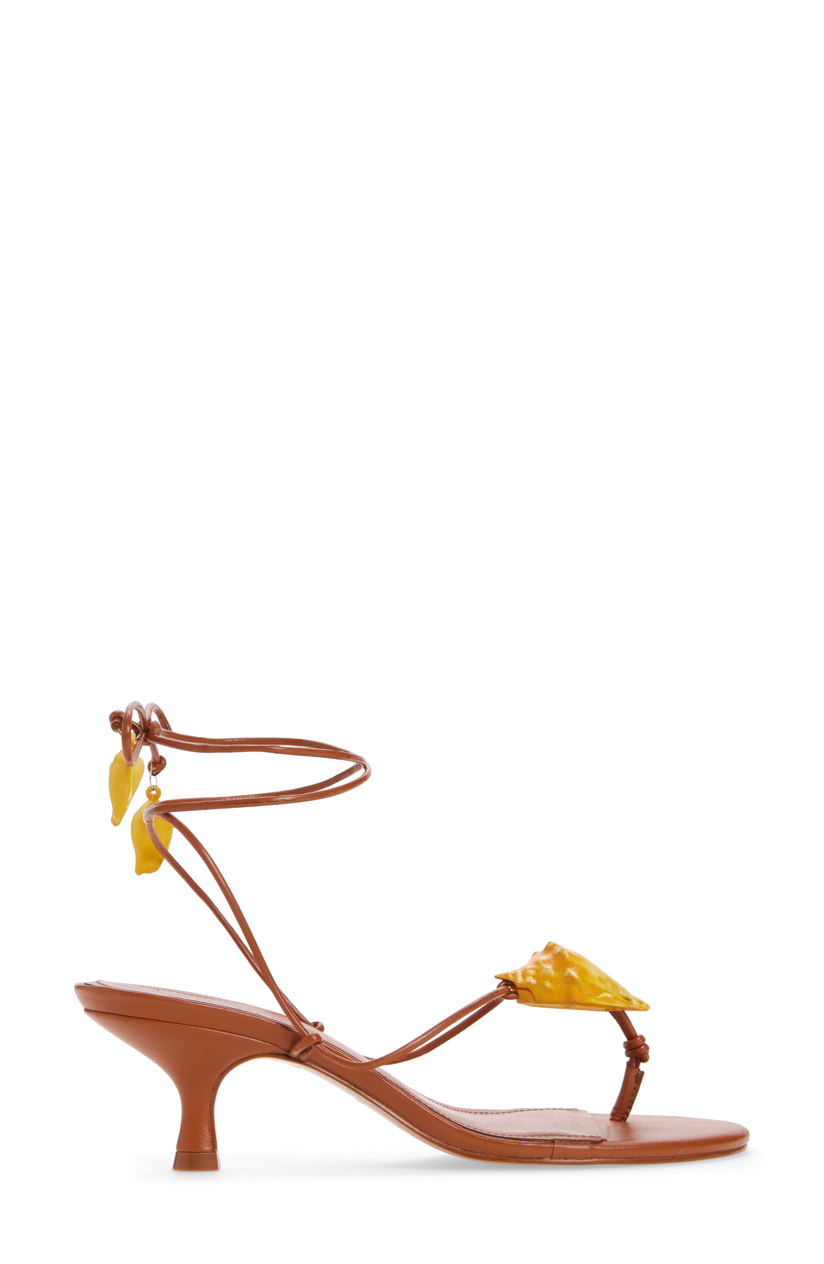 FARM Rio Shell Macrame Kitten Heel Sandal, Alternate, color, Cuoio