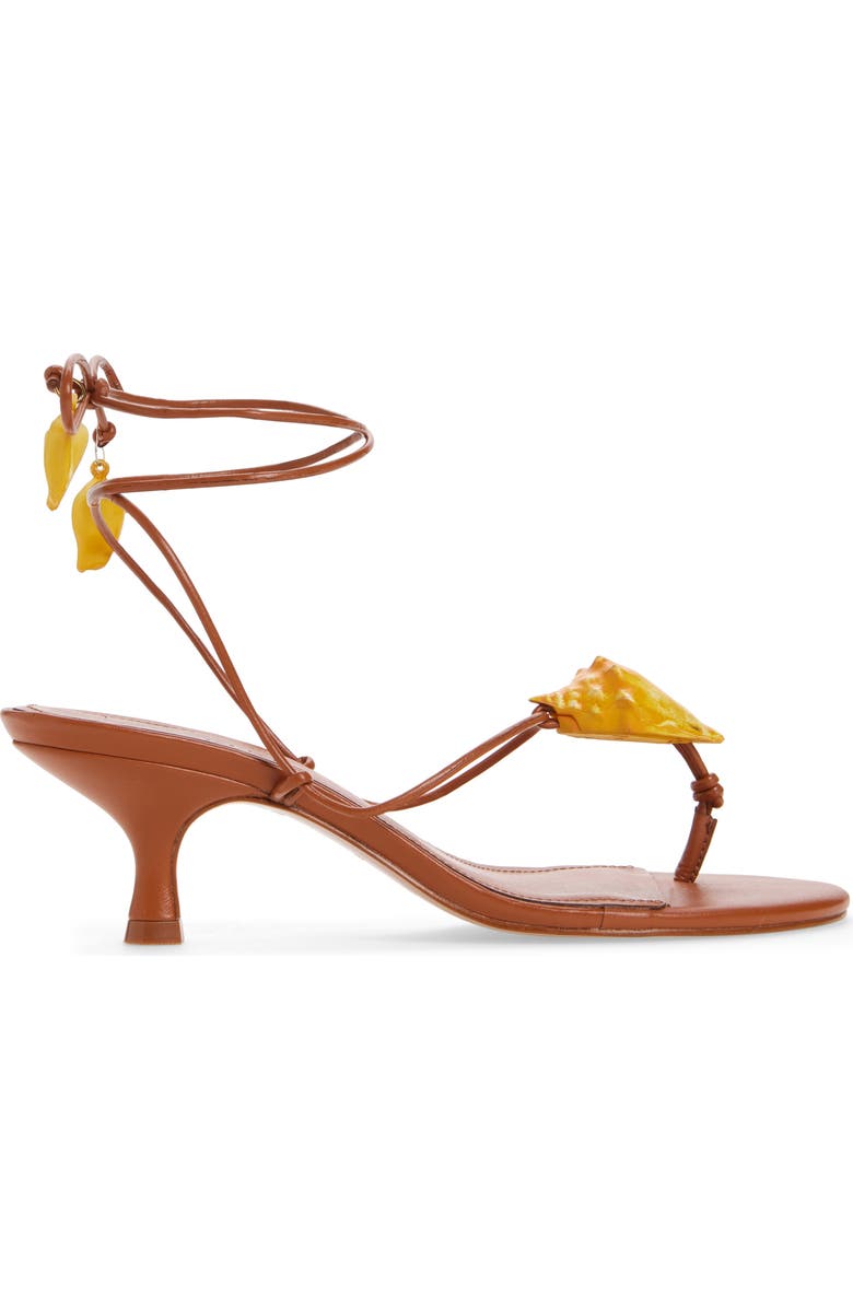 FARM Rio Shell Macrame Kitten Heel Sandal, Alternate, color, Cuoio