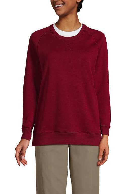 Lands' End School Uniform Adult Long Sleeve Crewneck Sweatshirt In Garnet