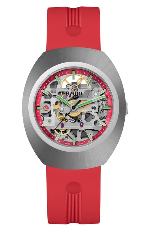 DiaStar Original Skeleton Automatic Rubber Strap Watch
