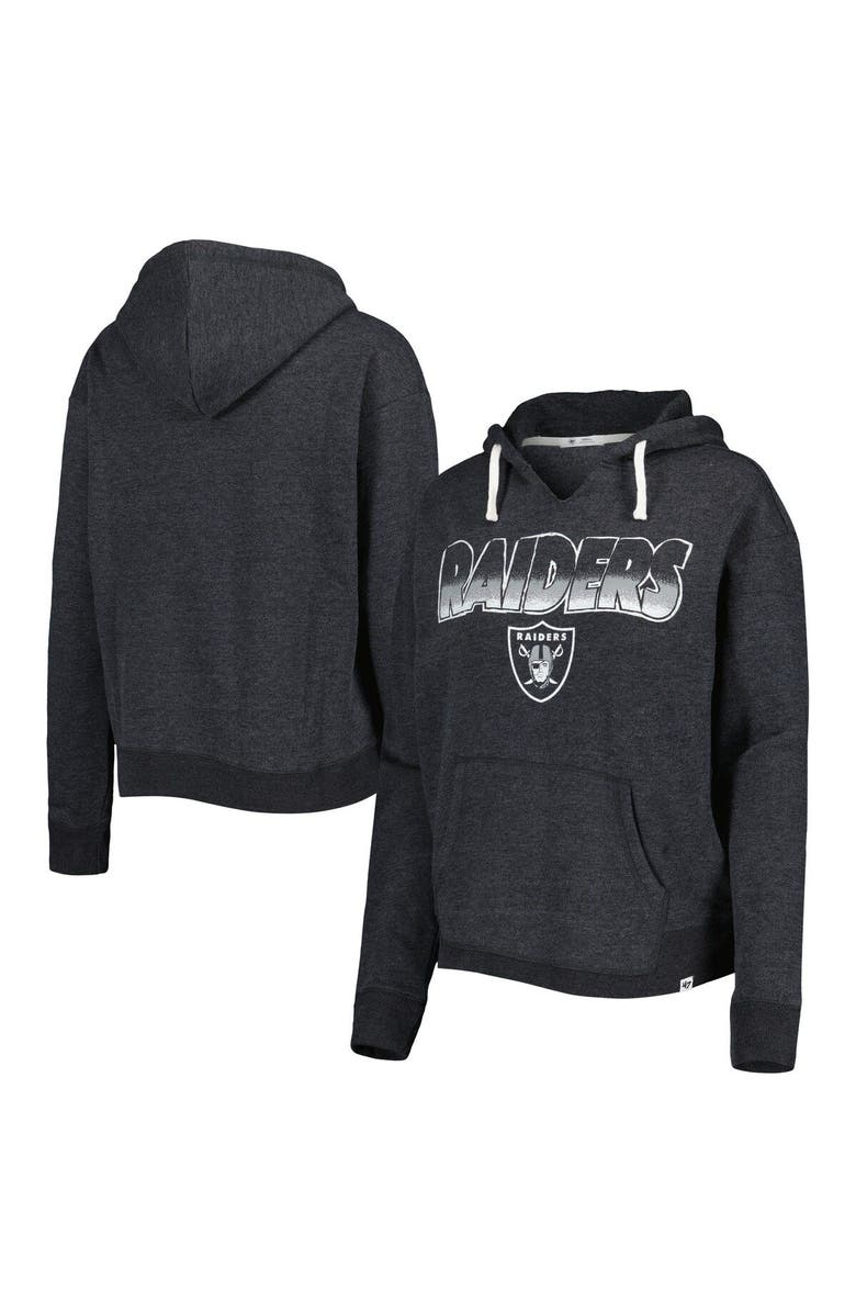 '47 Women's '47 Black Las Vegas Raiders Color Rise Kennedy Notch Neck Pullover Hoodie, Main, color, Black