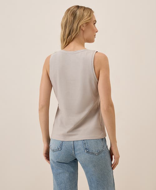 Pact Organic Cotton Luxe Stretch Jersey Slim Tank In Nickel