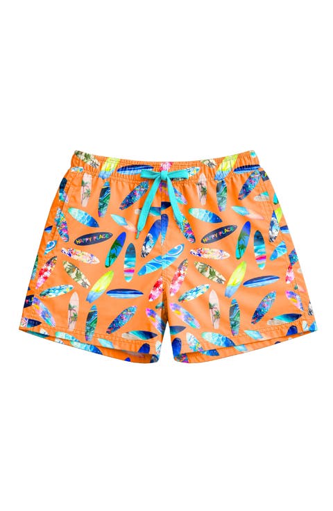 Boys Surfboard Print Board Shorts
