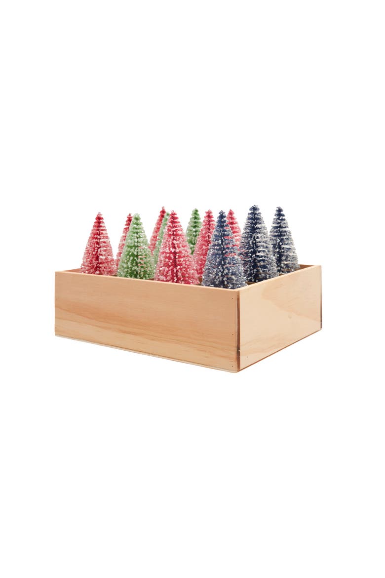 Bottle Brush Tree Figurines Assortment of 12, Alternate, color, Red
