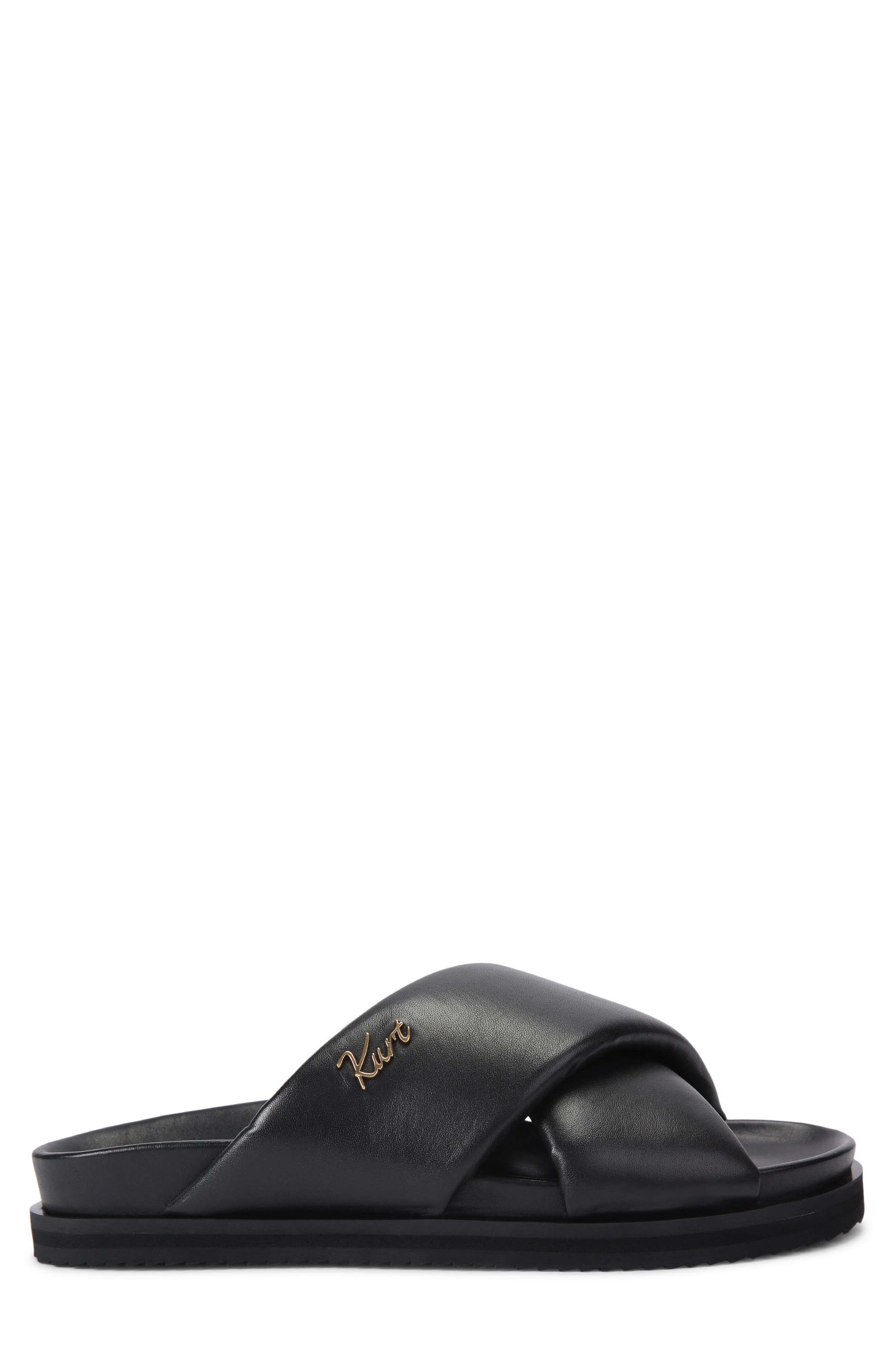 Kurt Geiger London Baron Cross Strap Slide Sandal, Main, color, Black