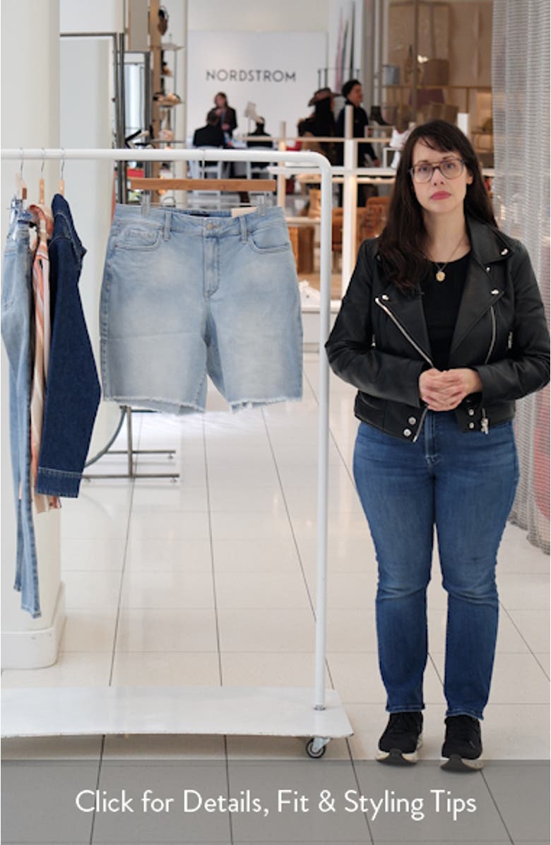 Erin High Waist Raw Hem Denim Shorts, sales video thumbnail