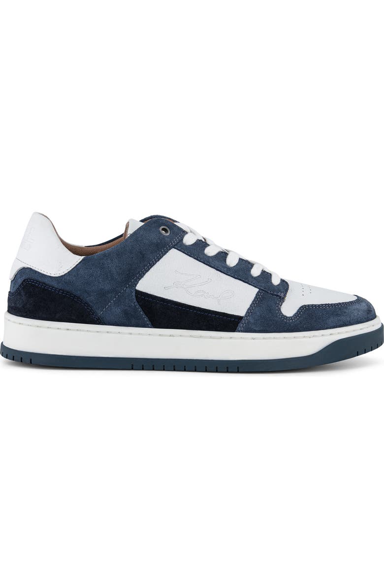 KARL LAGERFELD PARIS Roland Leather & Suede Low Top Sneaker, Alternate, color, Blue