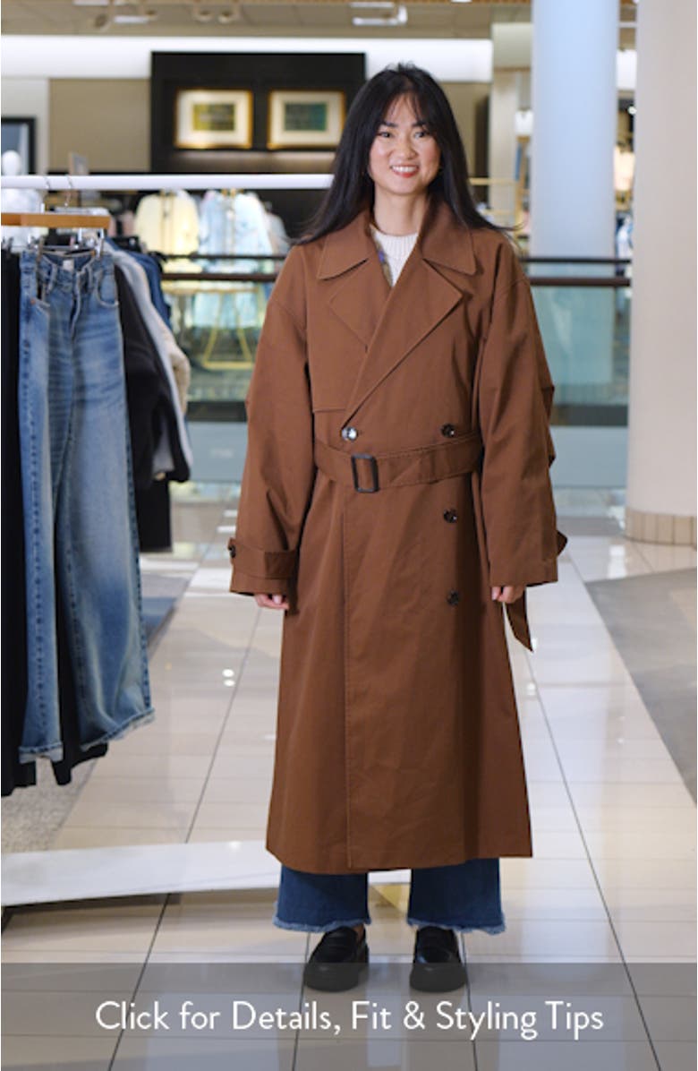 Long Double Breasted Trench Coat, sales video thumbnail