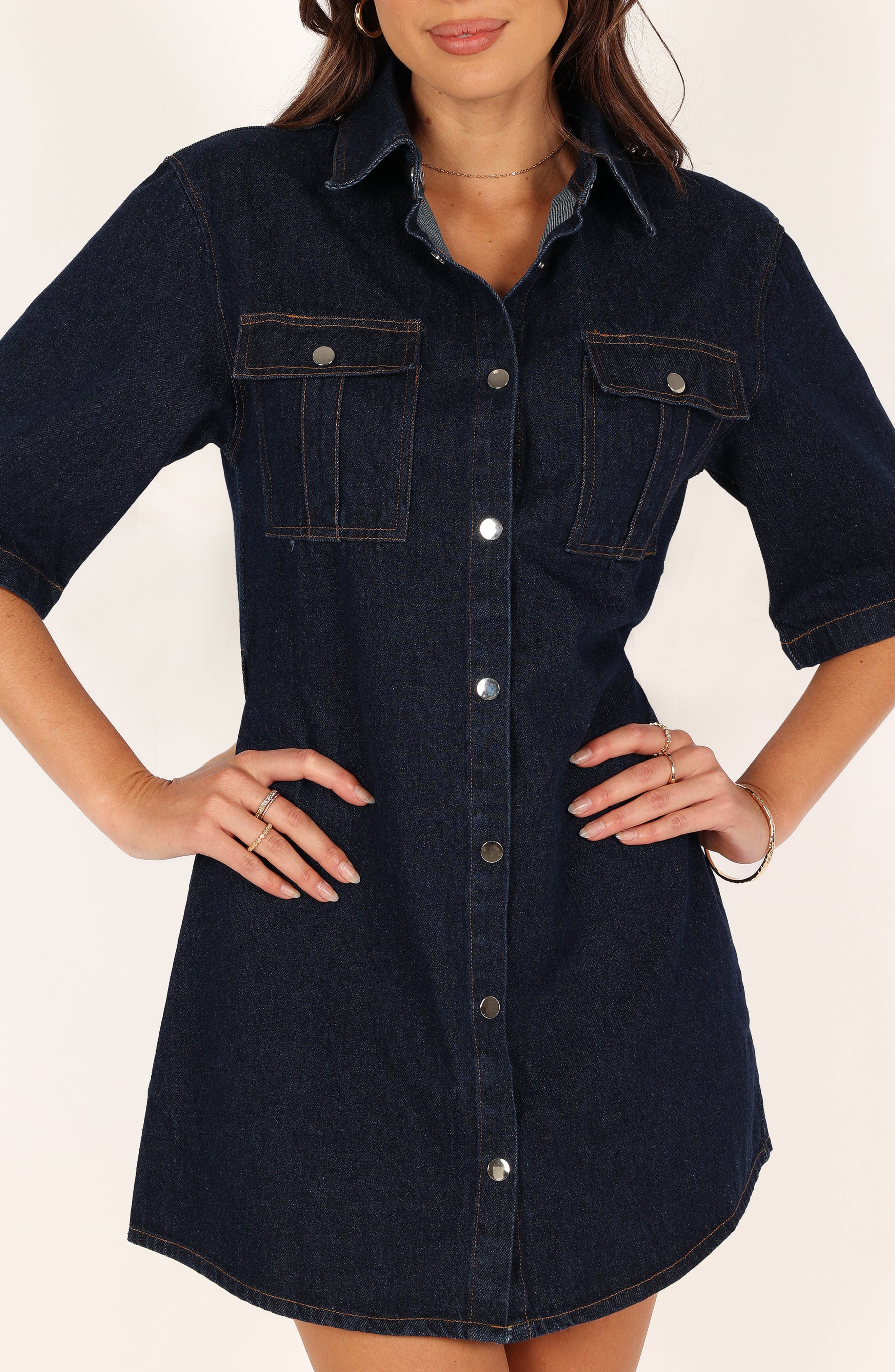 Petal & Pup Rev Denim Mini Shirtdress