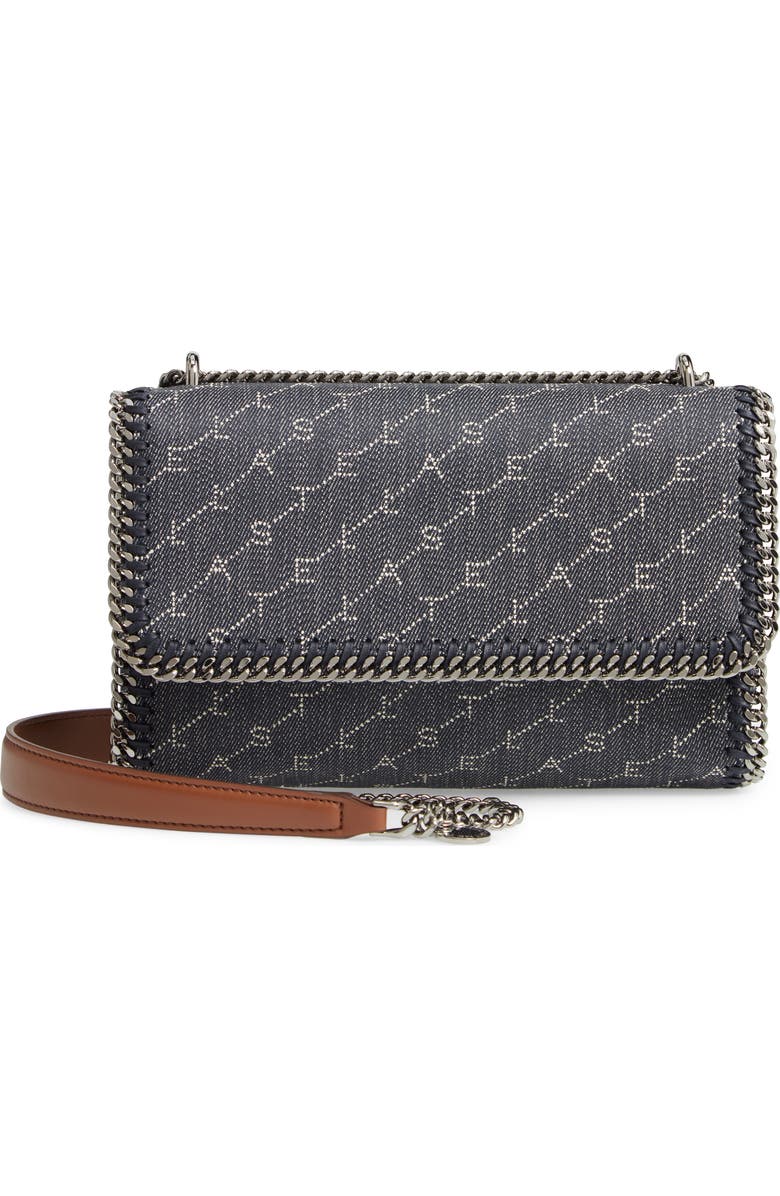 Stella McCartney Falabella Logo Denim Shoulder Bag, Main, color,