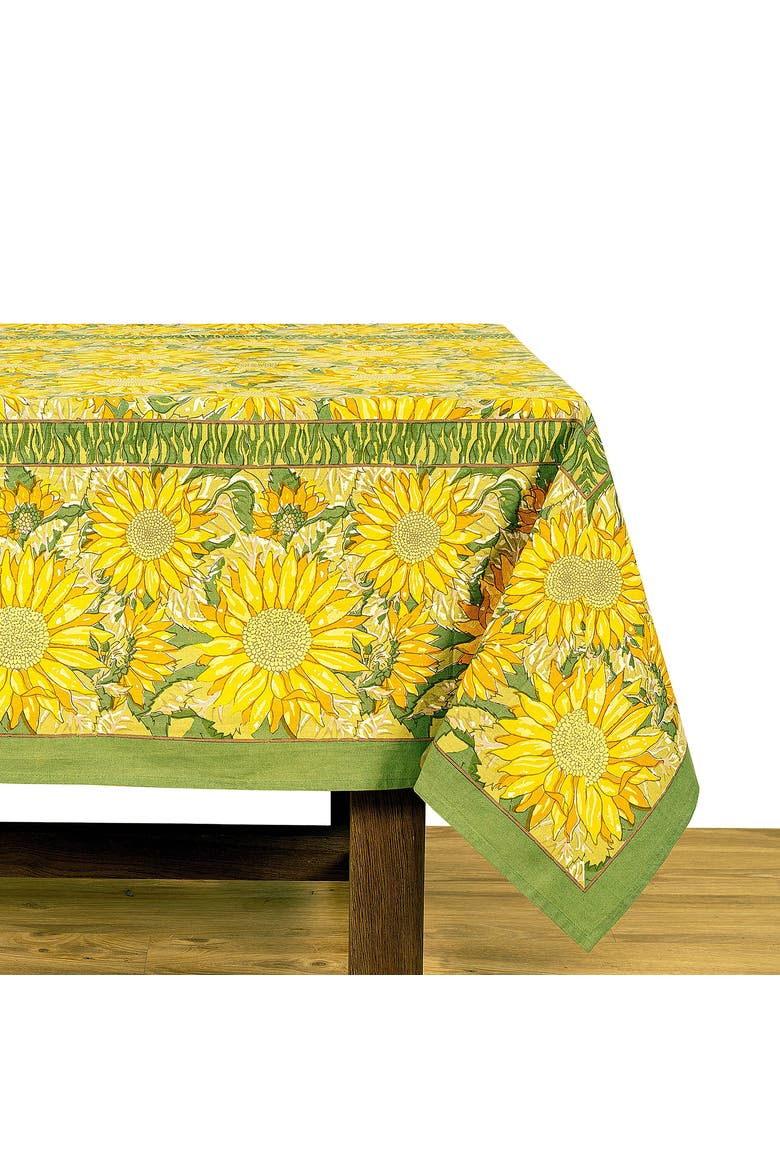 Sunflower Tablecloth, Alternate, color, Yellow/Green 59" x 59"