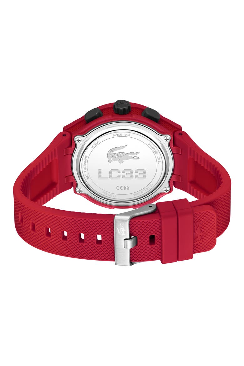 LC33 Silicone Strap Watch, 45mm, Alternate, color, BLACK