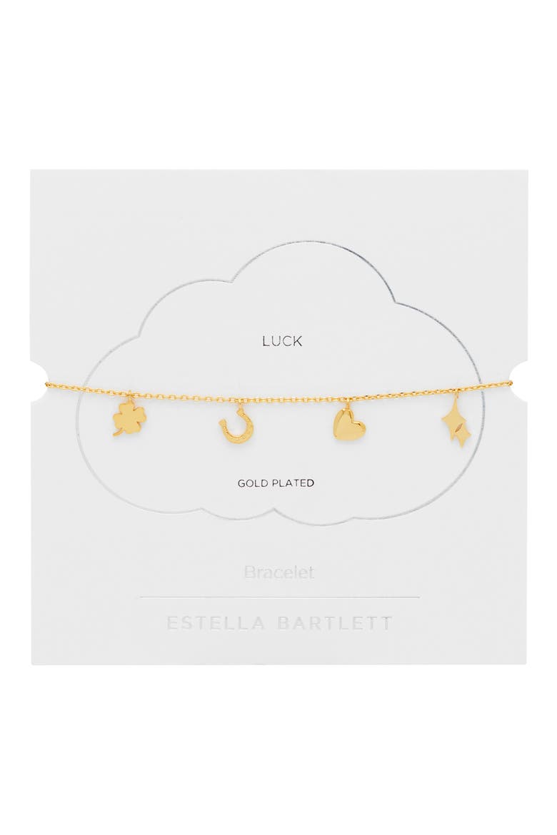 Love & Luck Charm Bracelet, Alternate, color, GOLD