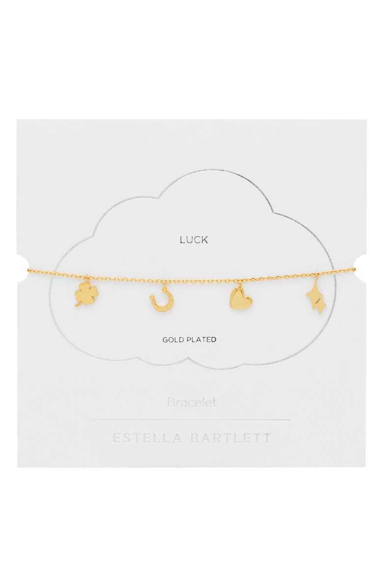 Estella Bartlett Love & Luck Charm Bracelet, Alternate, color, Gold