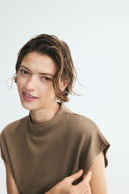 H&M Cap-sleeved Fine-knit Top