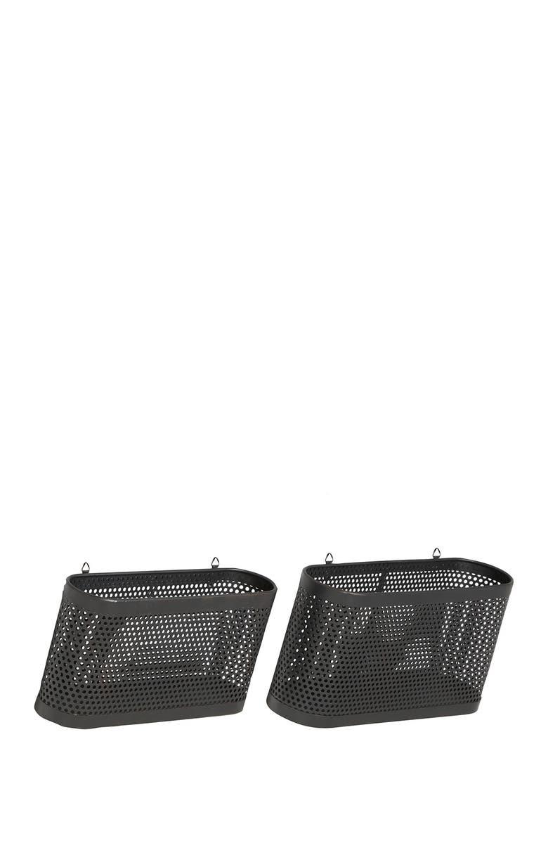 WILLOW ROW Black Iron Industrial Magazine Holder Rack, Alternate, color, 