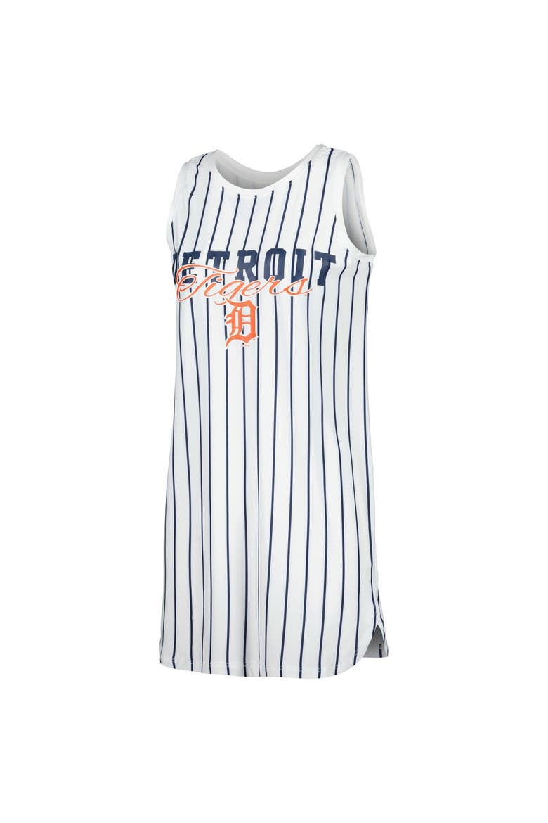 Women's Concepts Sport White Detroit Tigers Reel Pinstripe Knit Sleeveless Nightshirt, Alternate, color, White