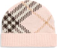 Burberry Core Check Cashmere Blend Beanie