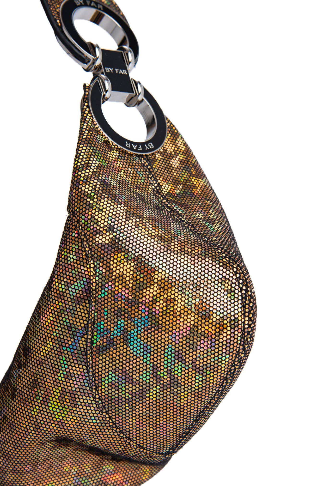 By Far Amira Hologram Leather Shoulder Bag, Alternate, color, 