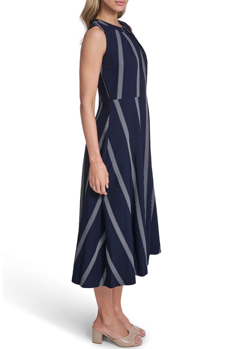Stripe Midi Dress, Alternate, color, INDIGO/ WHITE