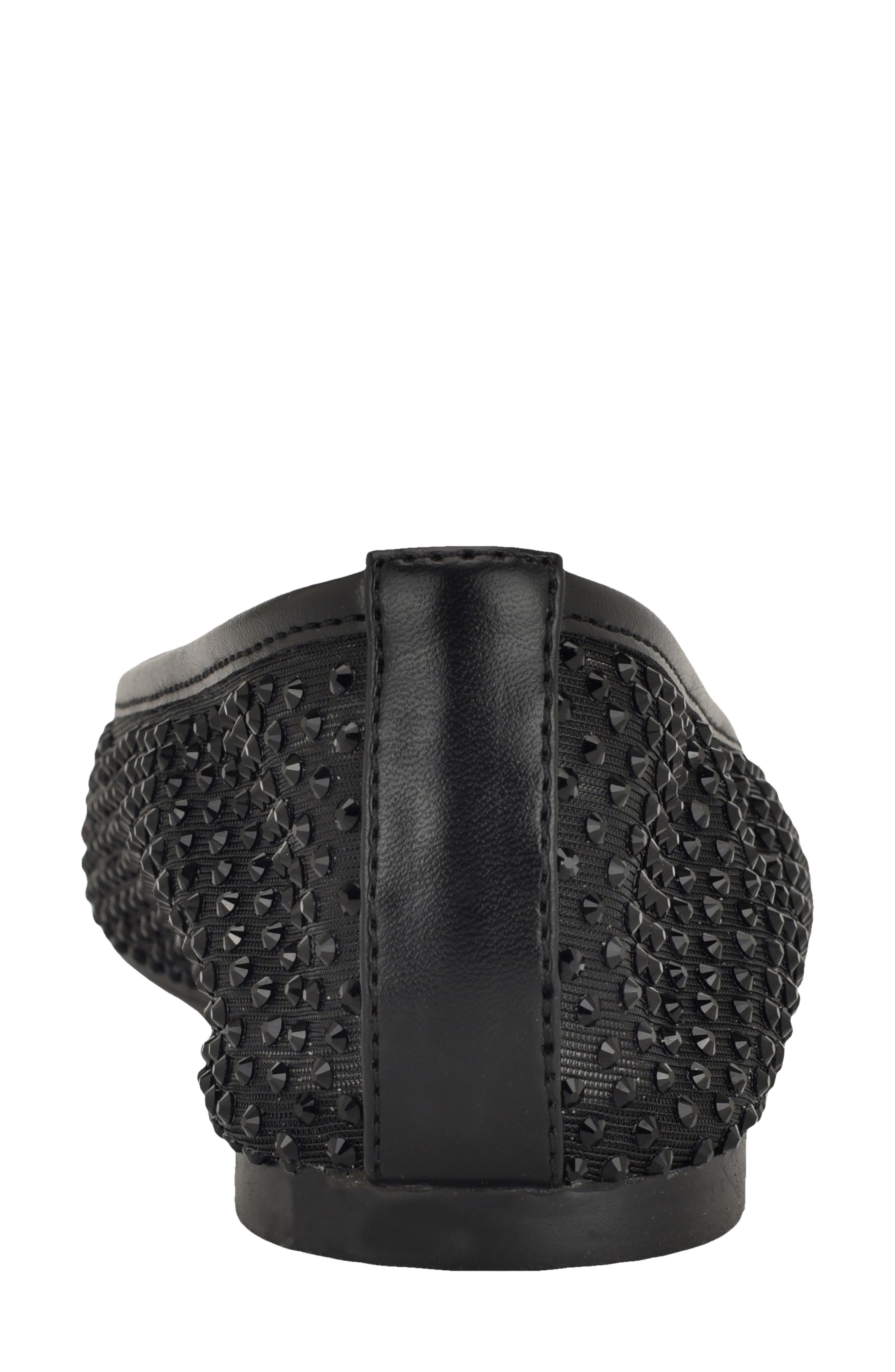 Nine West Burnne Studded Mesh Flat, Alternate, color, Black
