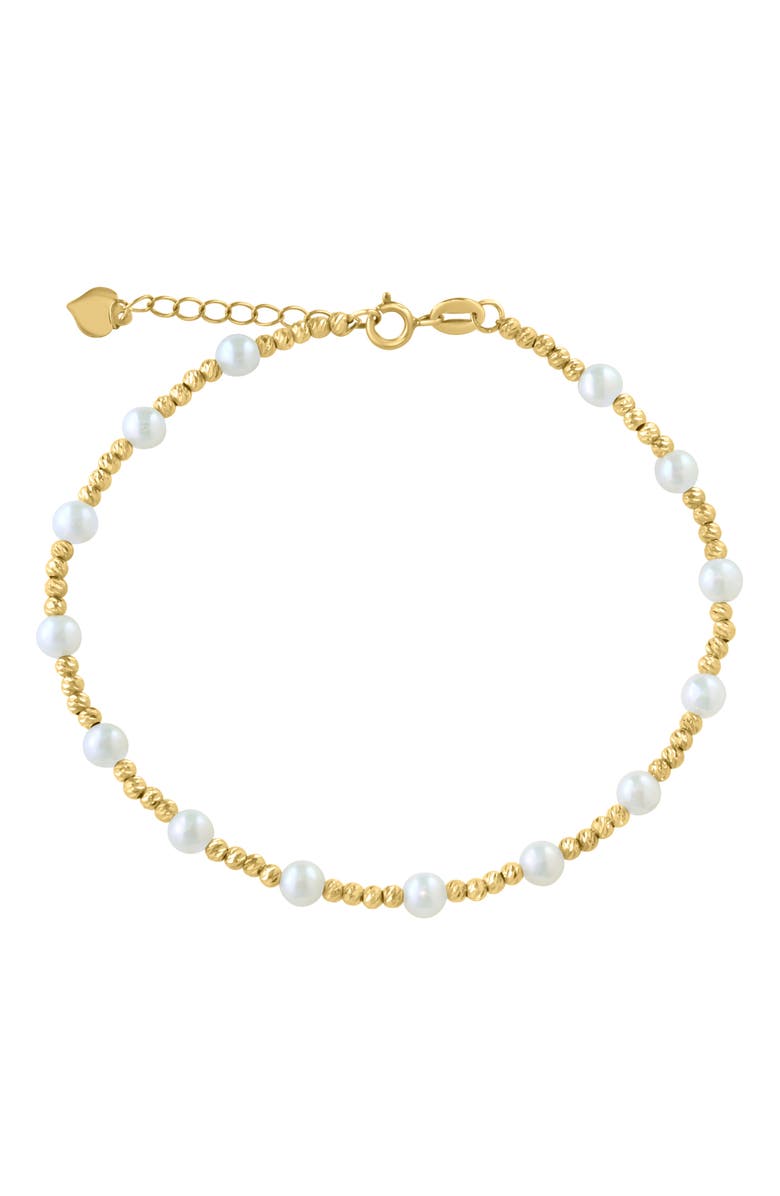 EFFY 14K Gold 3.5mm Freshwater Pearl Station Bracelet, Main, color,