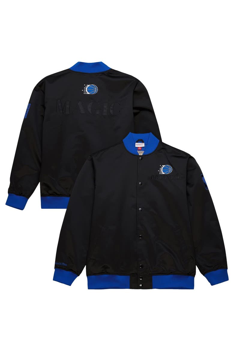Men's Mitchell & Ness Black Orlando Magic Hardwood Classics Team OG 3.0 Lightweight Satin Full-Snap Jacket, Alternate, color, Black