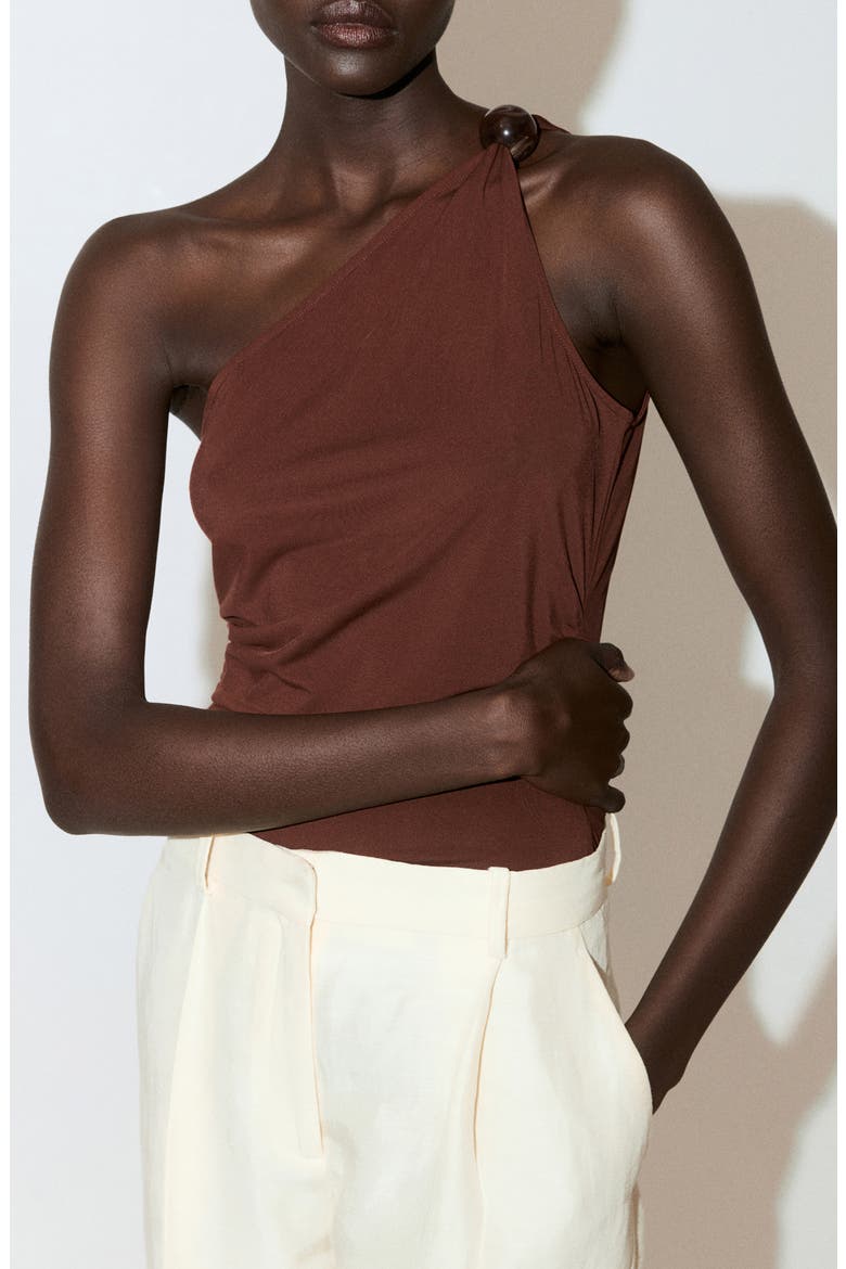 One-Shoulder Knit Top, Main, color, BURNT ORANGE