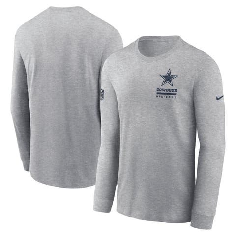 Men's Nike Heather Gray Dallas Cowboys Sideline Performance Long Sleeve T-Shirt