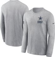 Nike Men's Nike Heather Gray Dallas Cowboys Sideline Performance Long Sleeve T-Shirt