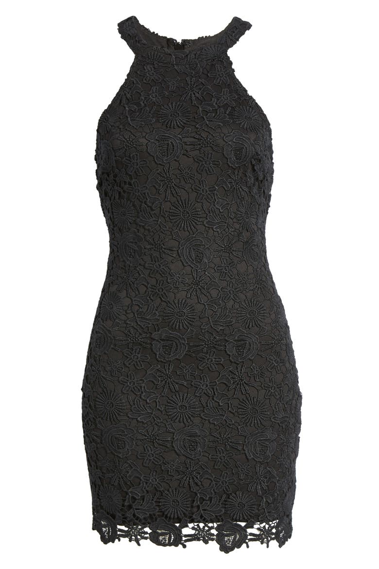 Love Poem Crochet Lace Minidress, Alternate, color, BLACK