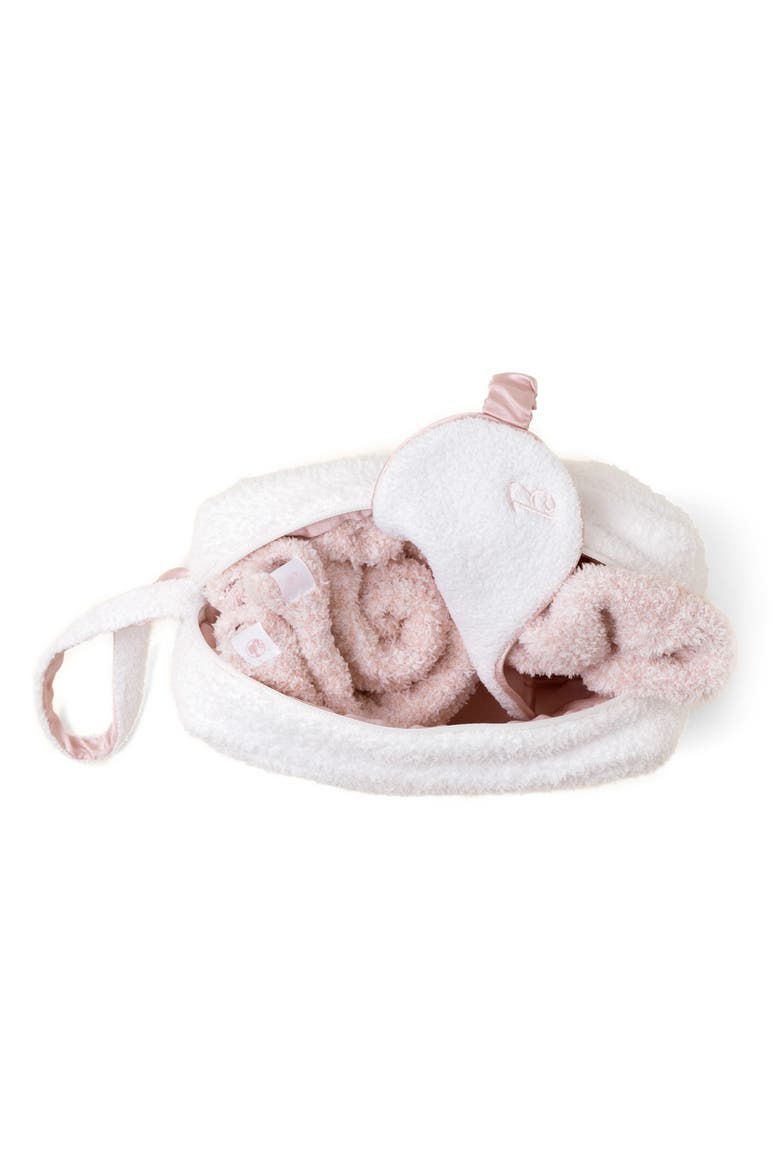 Barbie® CozyChic™ Eye Mask, Socks, Scrunchie & Travel Bag Set, Alternate, color, SEA SALT/ DUSTY ROSE
