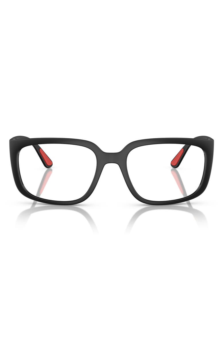 Ray-Ban x Scuderia Ferrari 55mm Square Optical Glasses, Main, color,