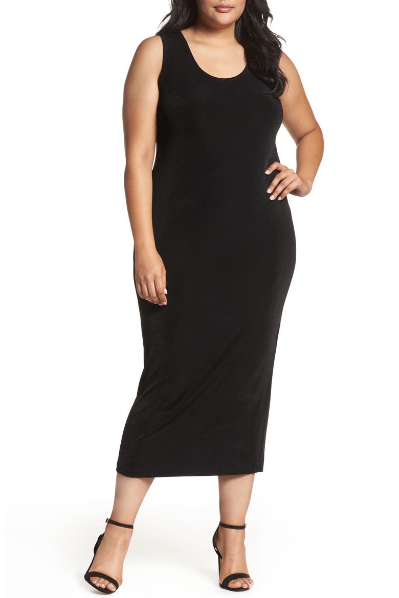 Sleeveless Maxi Tank Dress, Main, color, BLACK
