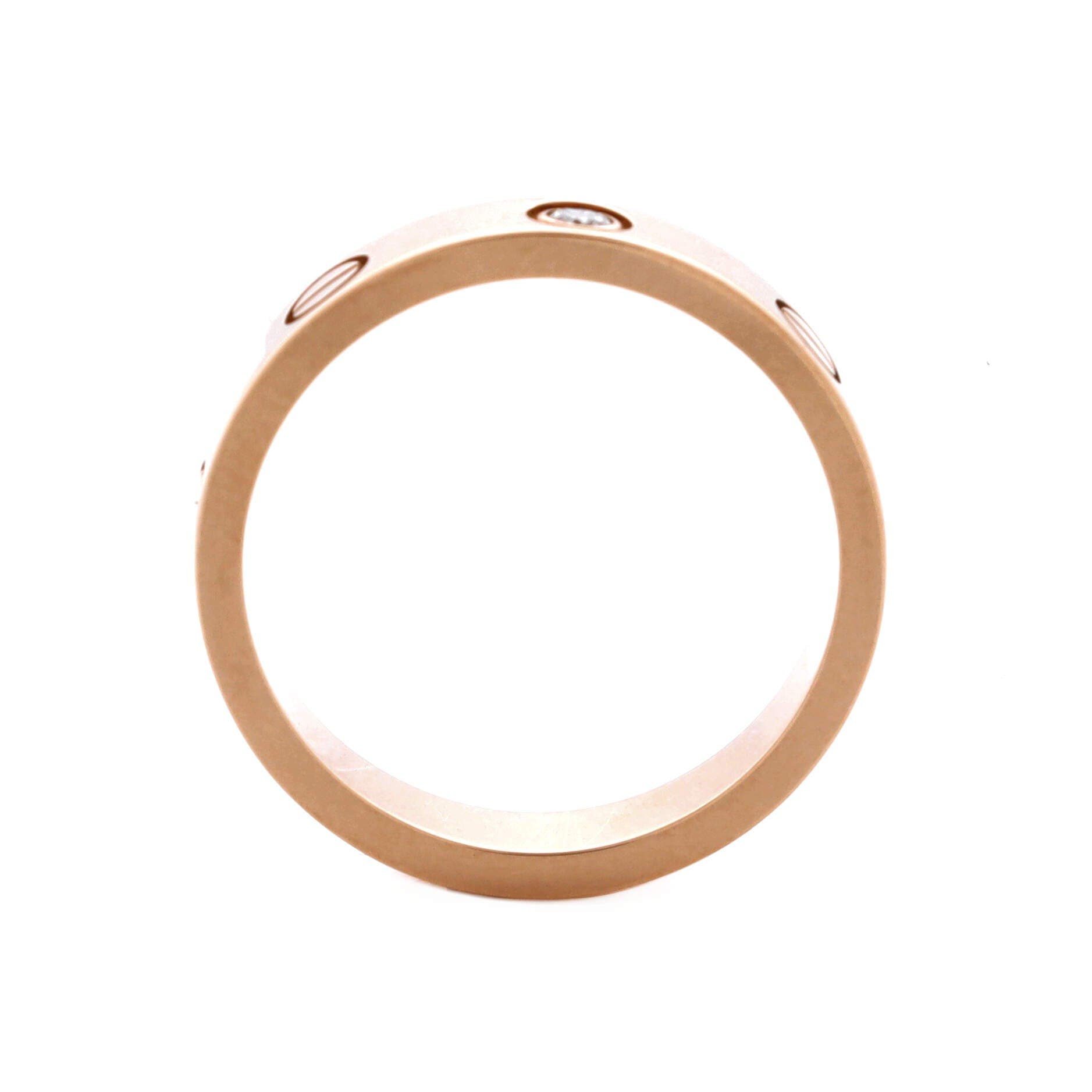 Love Wedding Band 1 Diamond Ring 18K Rose Gold with Diamond, Alternate, color, Metallic Gold