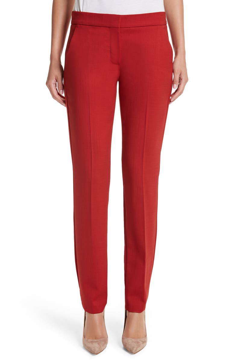 Max Mara Oscuro Stretch Wool Pants, Main, color, 