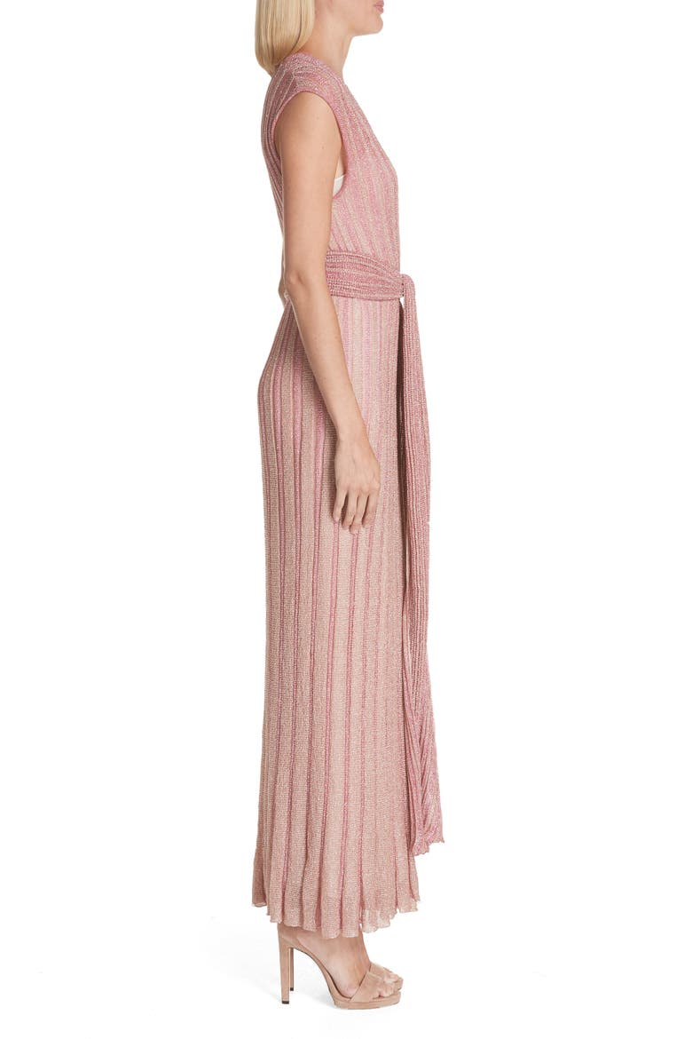 Metallic Knit Gown, Alternate, color, PINK