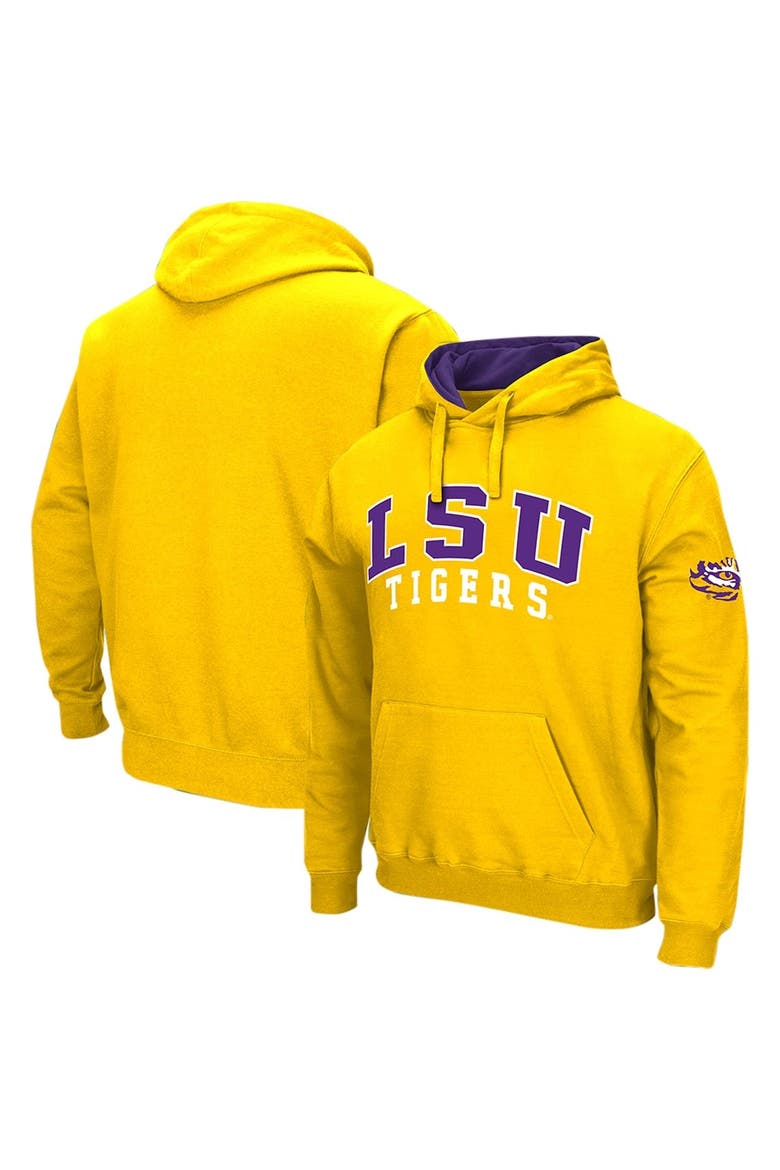 Men's Colosseum Gold LSU Tigers Double Arch Pullover Hoodie, Alternate, color, Gold