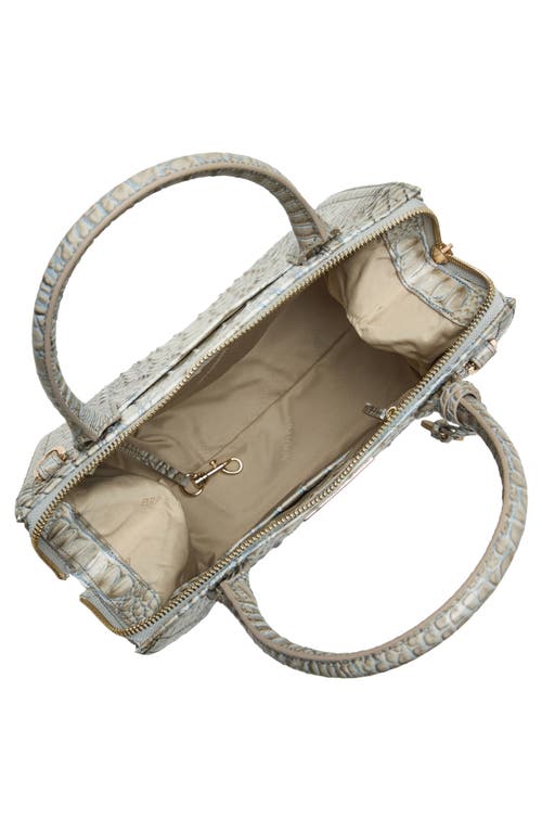 Brahmin Caroline Croc Embossed Leather Satchel In Gray