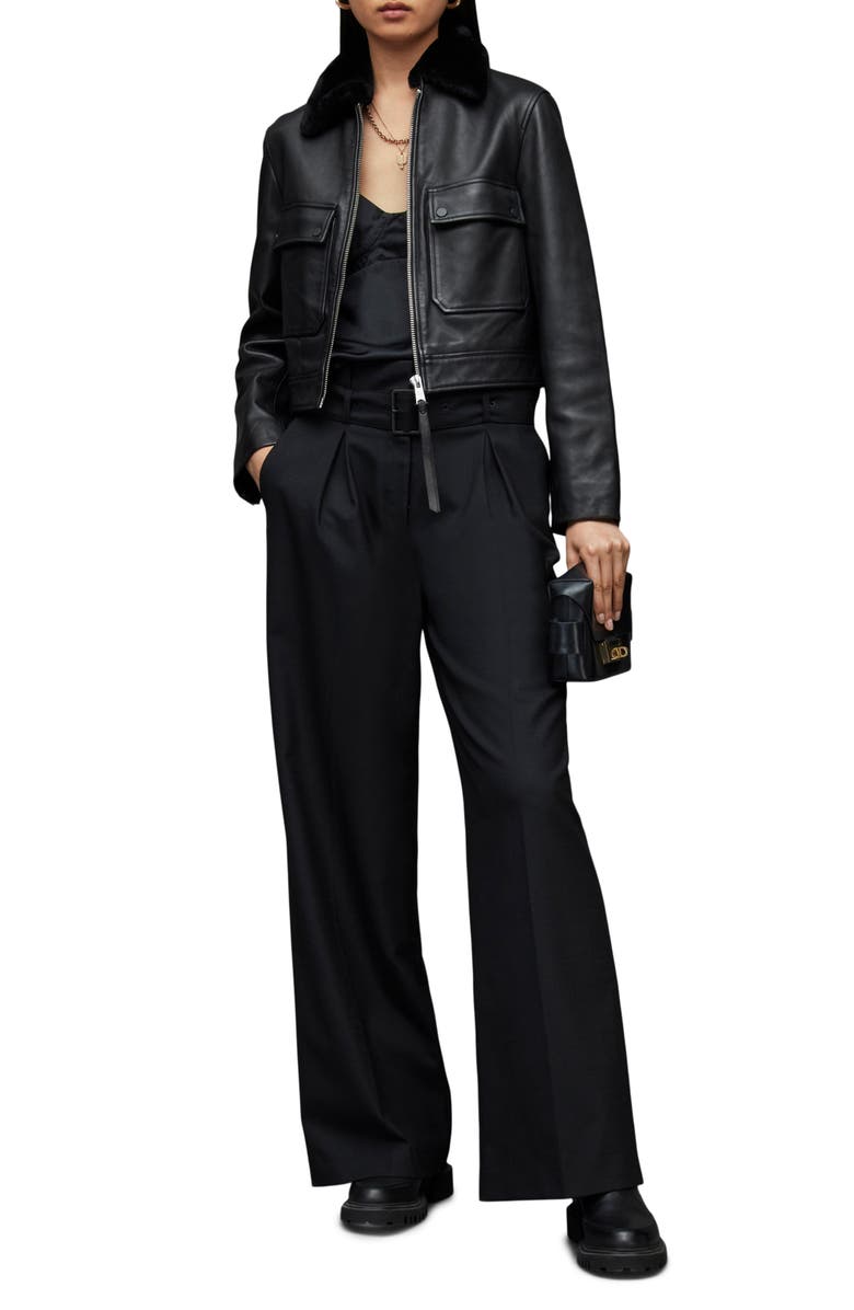 AllSaints Safiya Leather Jacket, Alternate, color, 